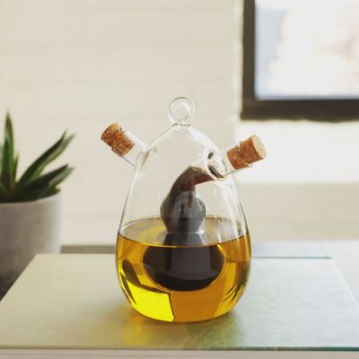 Glass Oil &amp; Vinegar Cruet Dispenser
