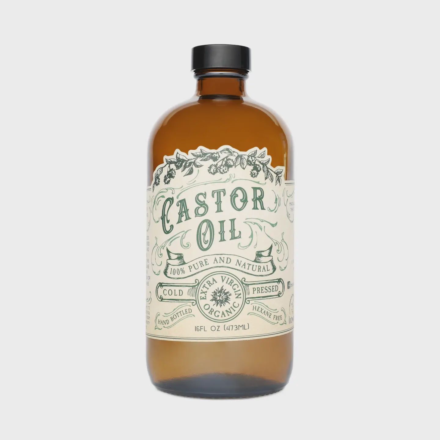 Organic Cold Pressed Castor Oil Hexane Free, USA Bottled