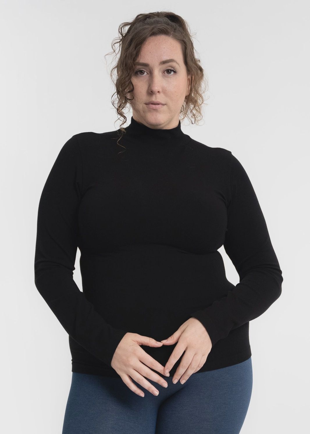 Long Sleeve Mock Neck Top