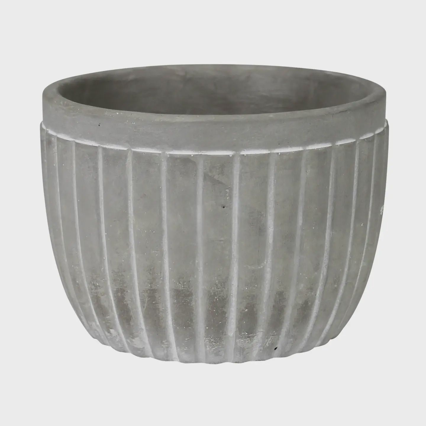 Scalloped Pot, Cement - 4"