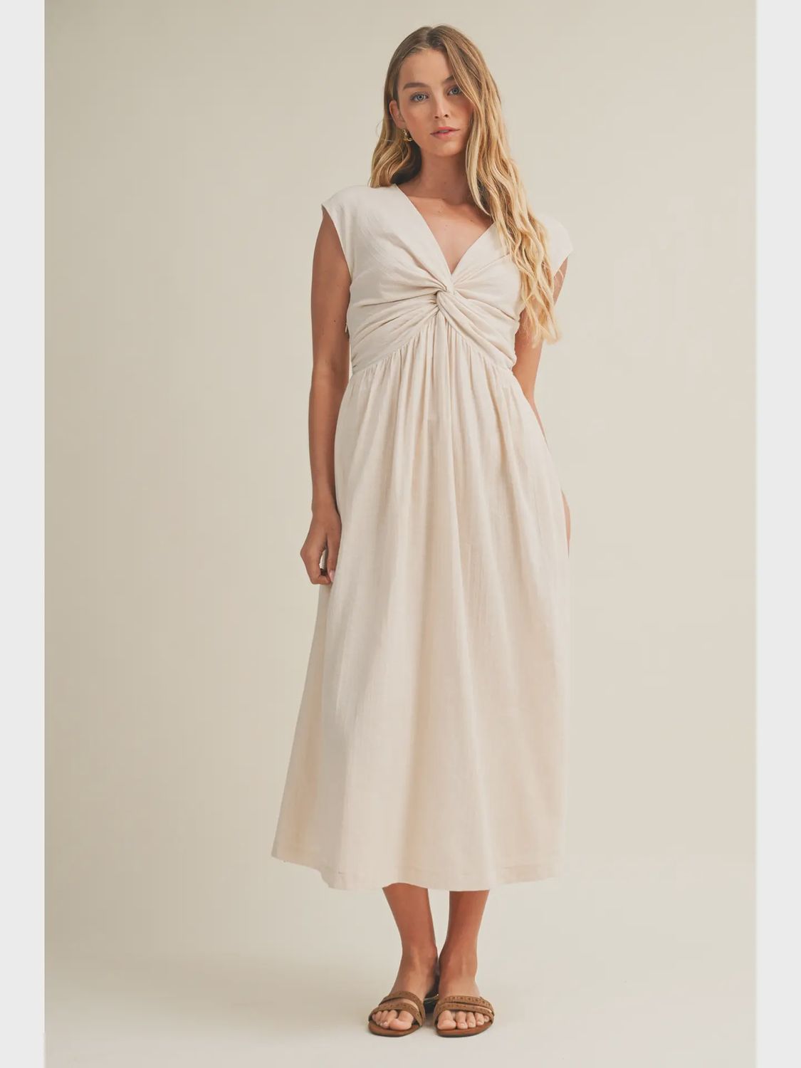 Twist Front Flared Dress