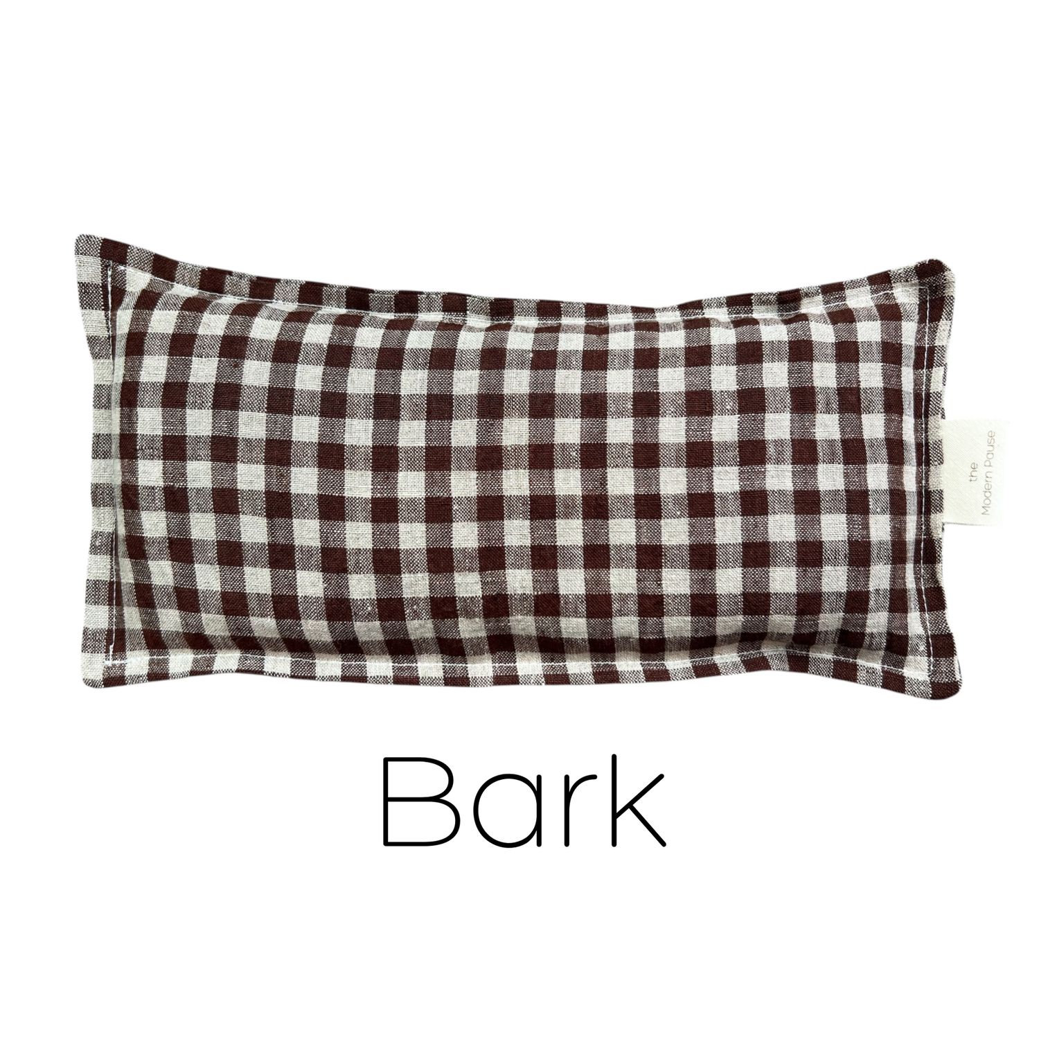 Eye Pillow - Linen Gingham Collection, Color: Bark, Filling Option: Flax + Lavender