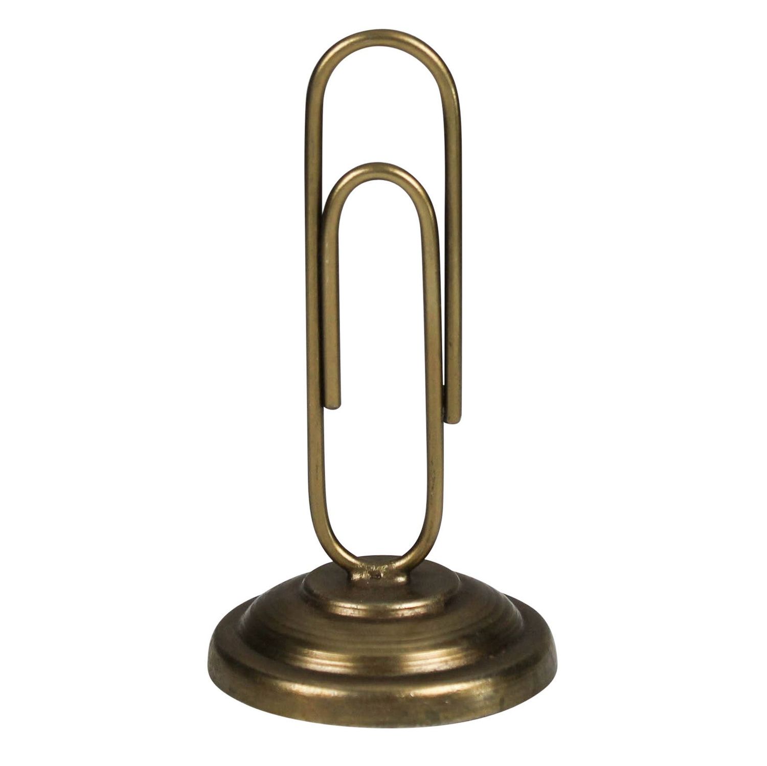 Paper Clip Card Holder, Antique Gold