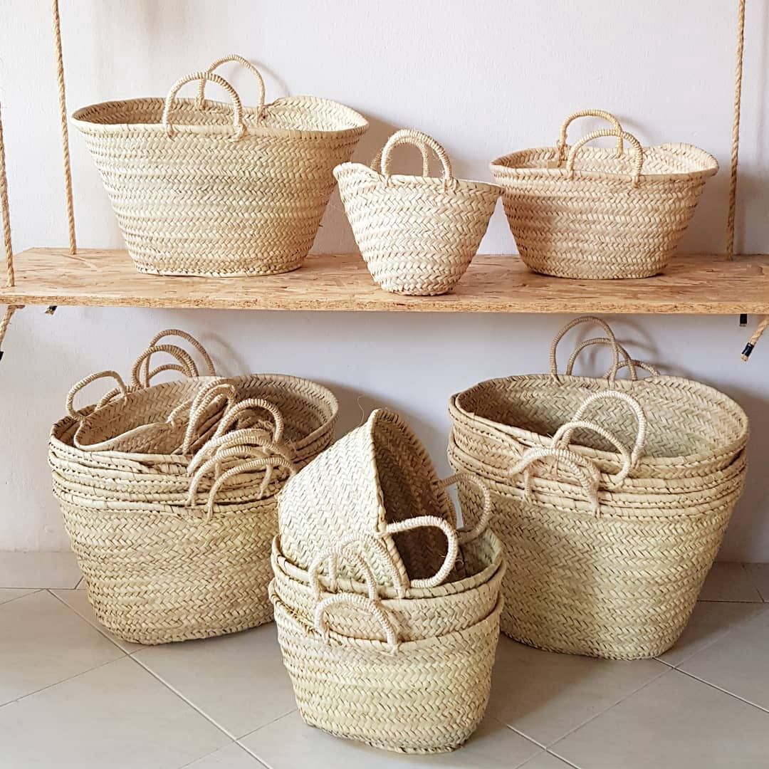 French Basket for shopping, Moroccan Basket, Straw Basket, Size: small