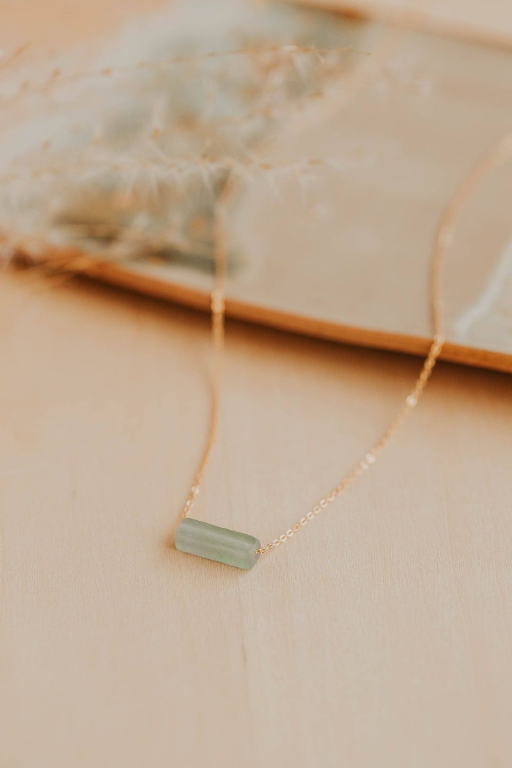 Seafoam Gemma Necklace | 14kt Gold Fill + Sterling Silver