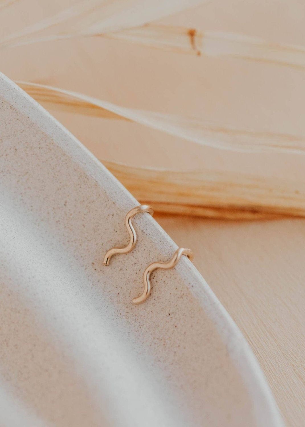 Tiny Wave Ear Climbers | 14kt Gold Fill + Sterling Silver, Metal: 14kt Gold Fill