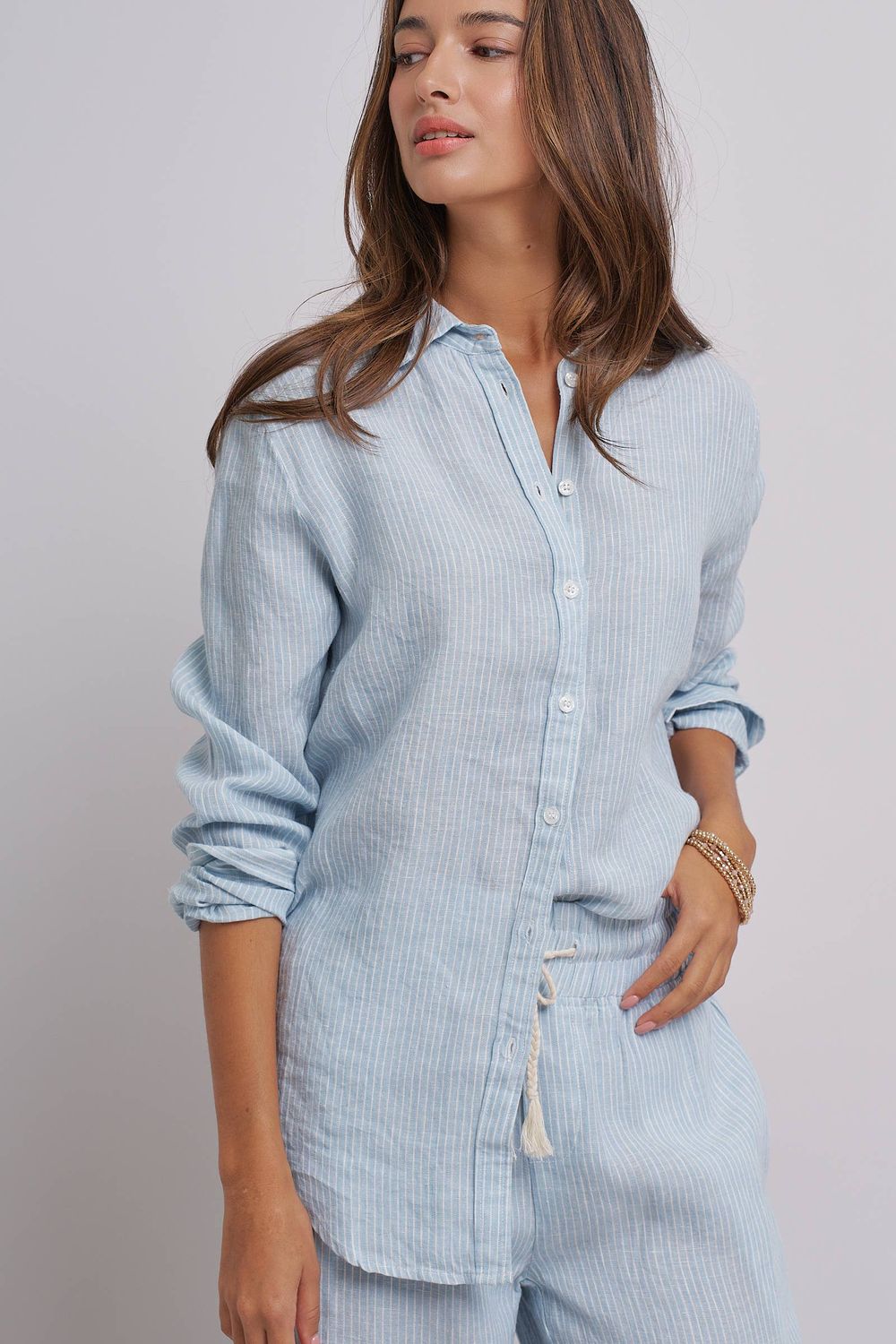 Linen Long Sleeve Button-Down Shirt