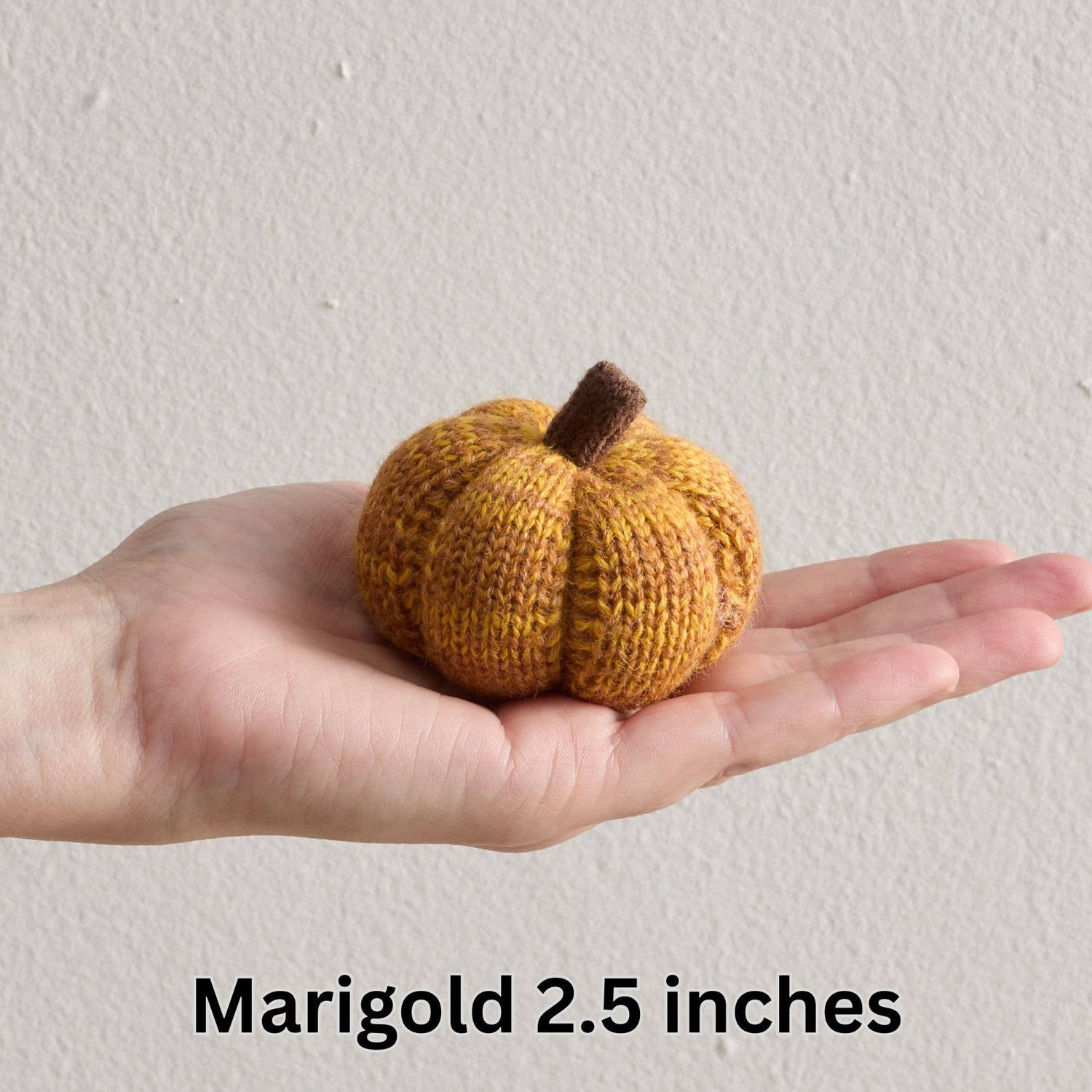 Cozy Pumpkins, Handcrafted Gift, Color: 2.5 inch Marigold