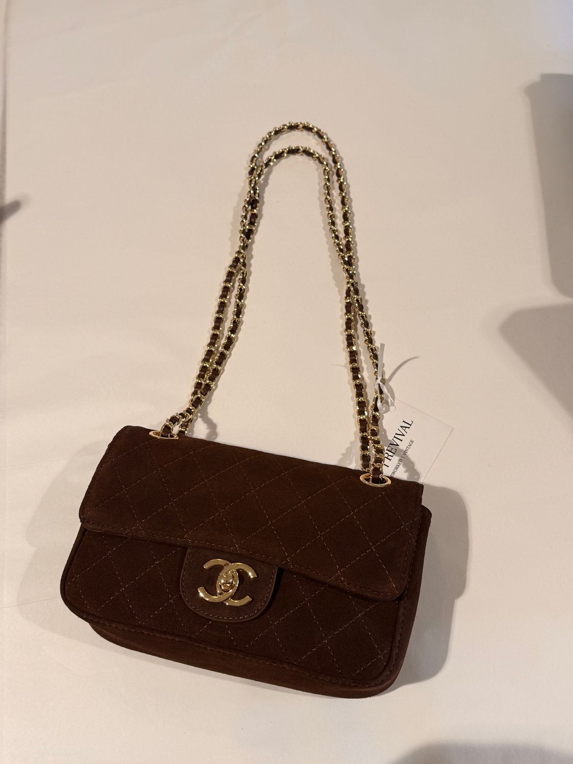 Mini “Souplissimo” Flap Bag, Suede Quilted
