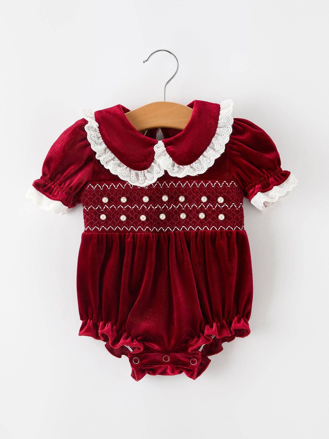 Christmas Burgundy Velvet Romper