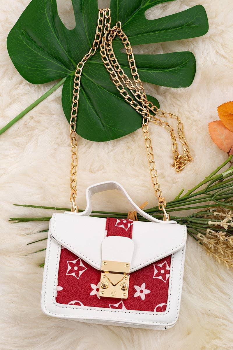 White/Red LV Inspired Purse