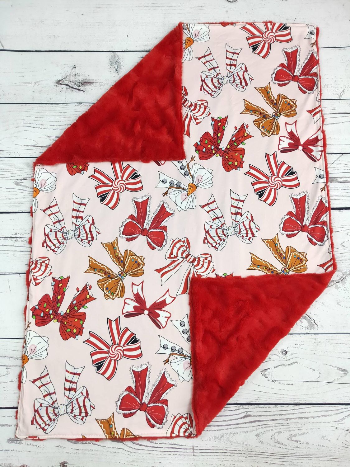 Bow Red Christmas Blanket