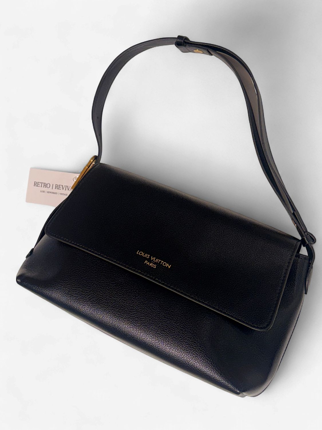 LV Black Lock Messenger Bag