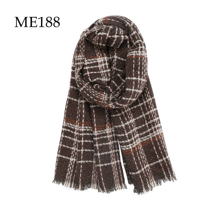 Soft Chunky Knit Plaid Scarf
