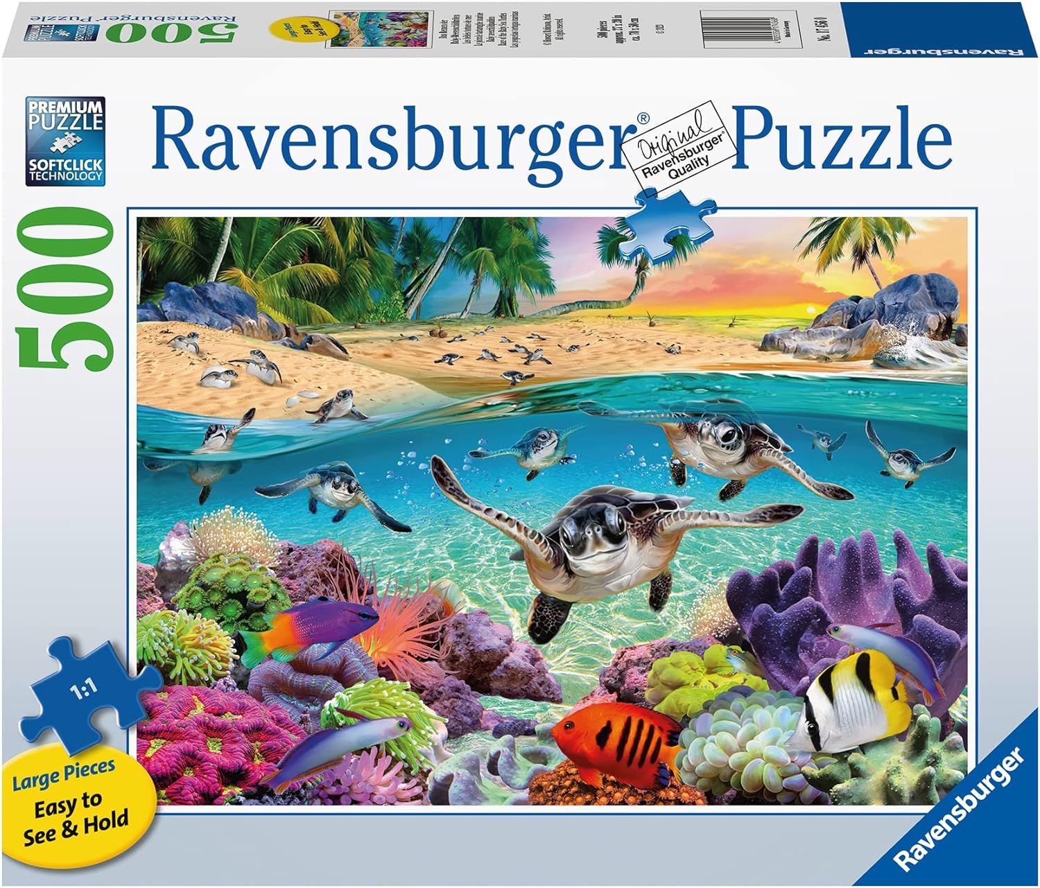 Race of the Baby Sea Turtles - 500 Large Piece Puzzle