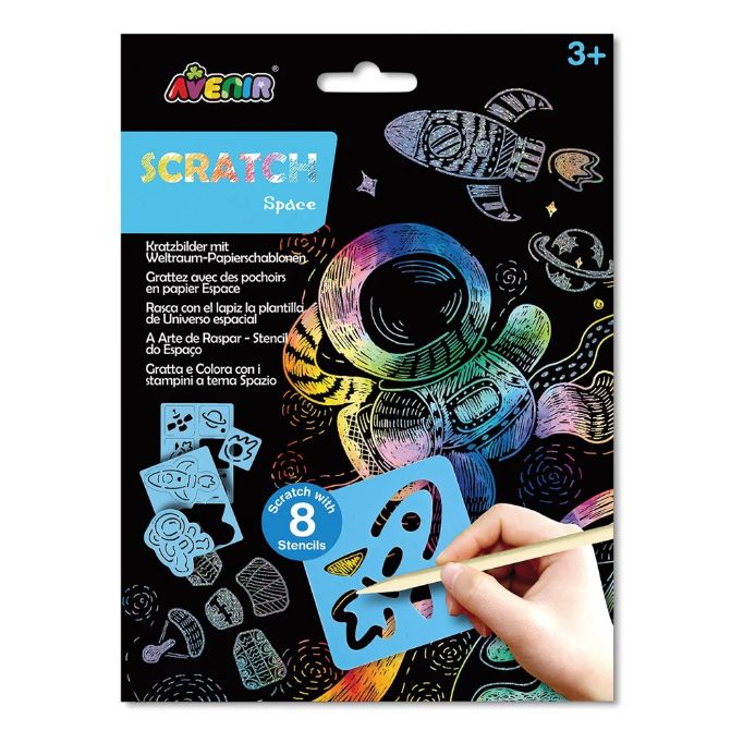 Scratch Art w/Stencils - Space