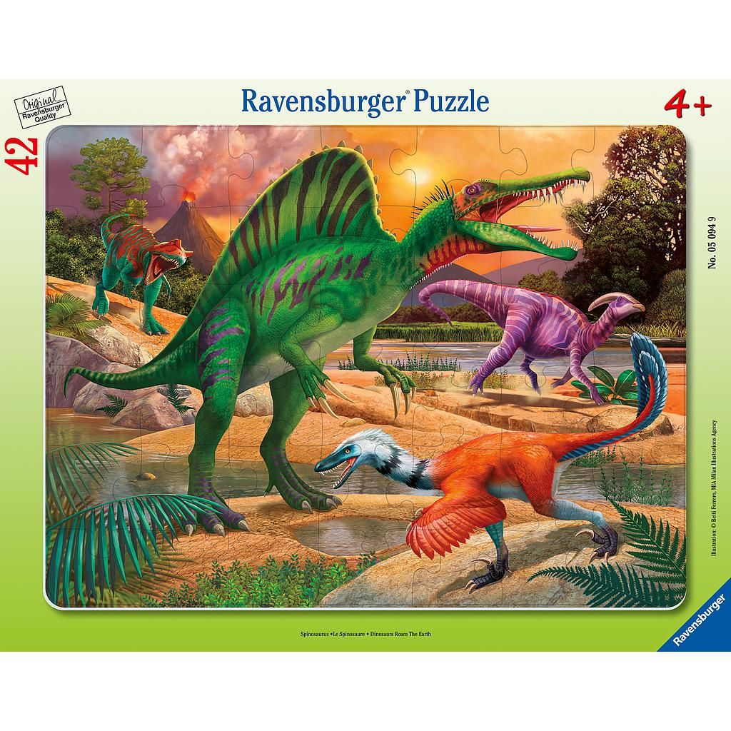 Dinosaurs Roam the Earth - 42 pc Frame Puzzle