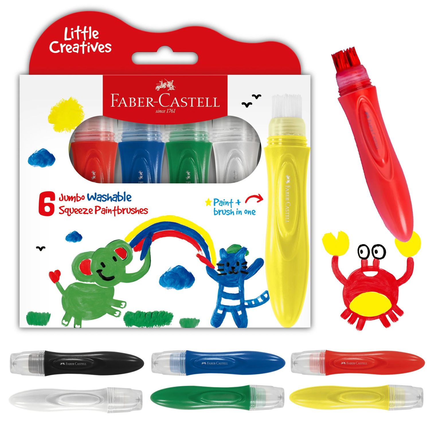 Little Creatives 6ct Jumbo Squeeze Paintbrush