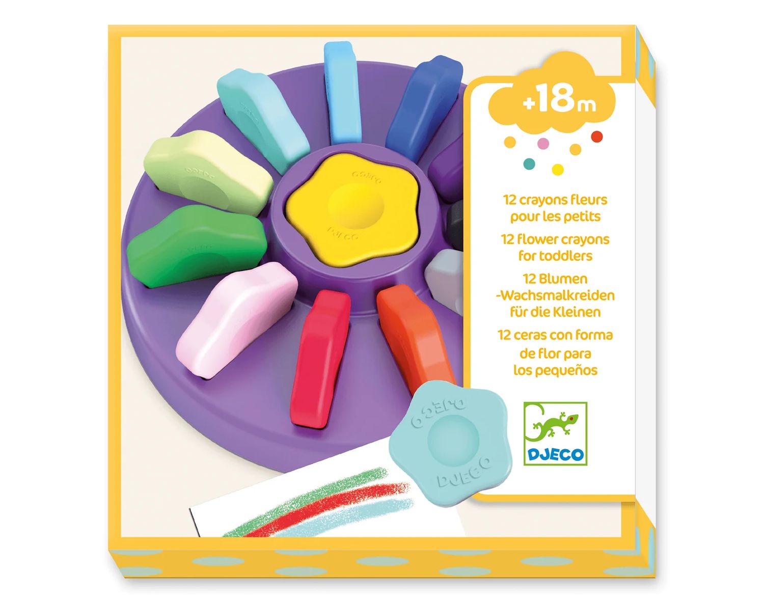 12 Flower Crayons for Toddlers