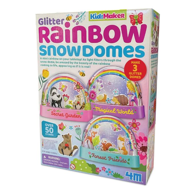 Glitter Rainbow Snow Domes
