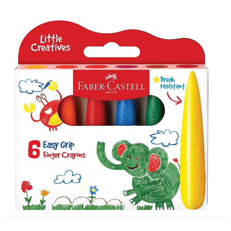 6 Easy Grip Crayons