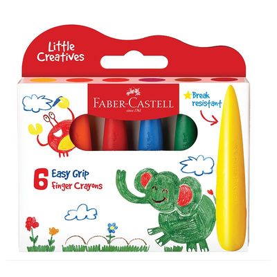 6 Easy Grip Crayons