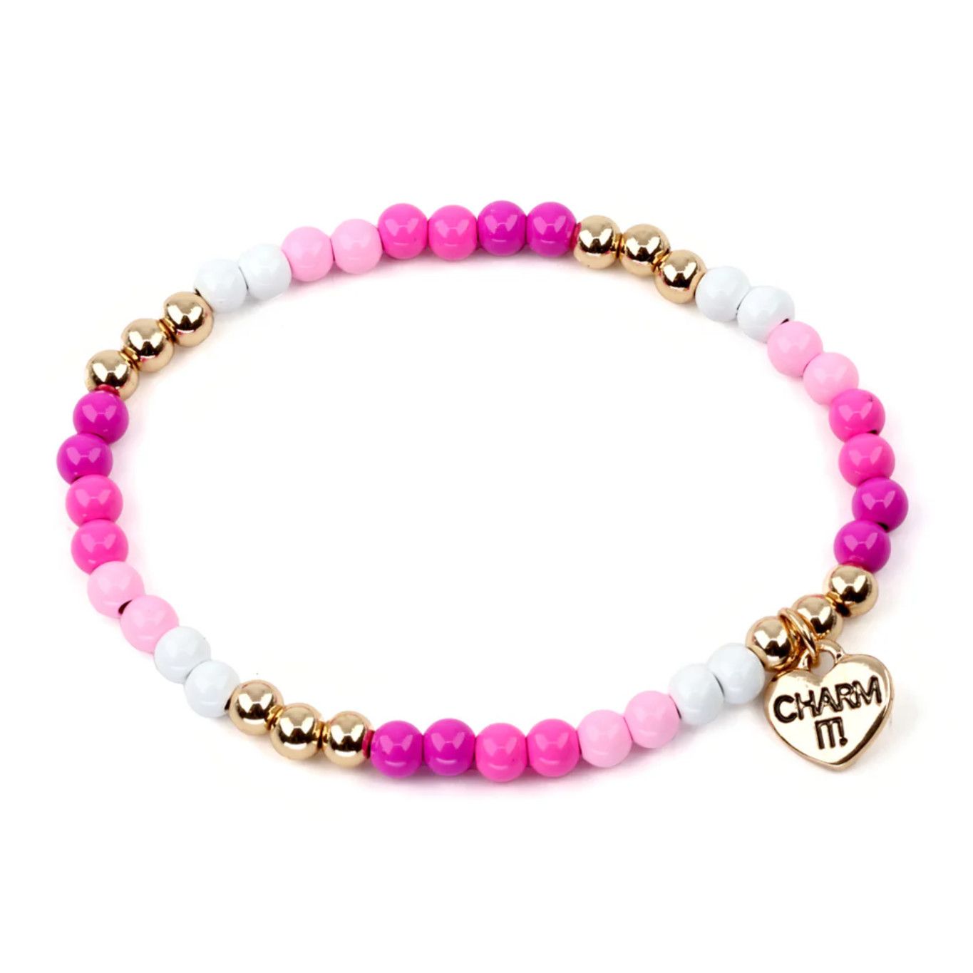 Pink Stretch Bracelet - Gold