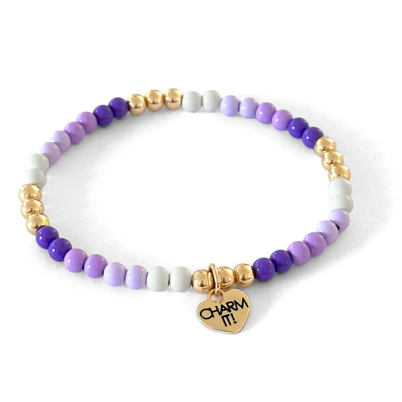 Purple Stretch Bracelet - Gold