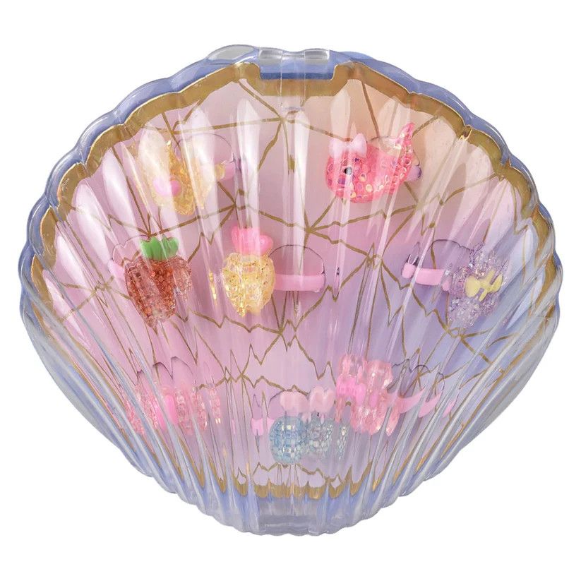 Glitter Rings in Seashell Case