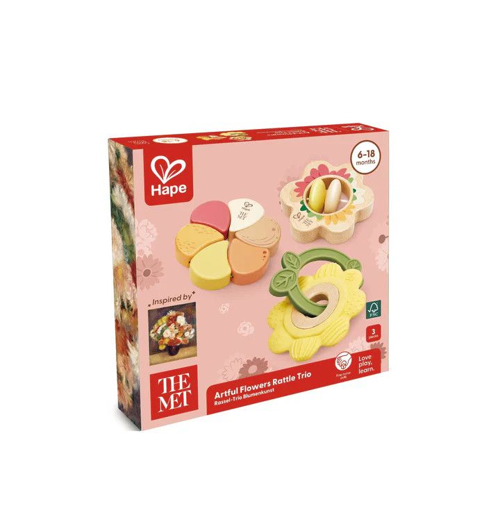 Artful Flowers Rattle Trio