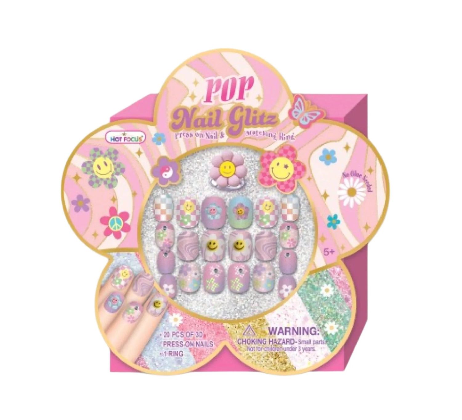 Pop Nail Glitz- Groovy Flower