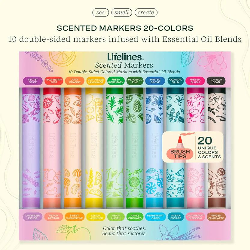 Scented Markers - 10 Double Sided w/Essential Oils