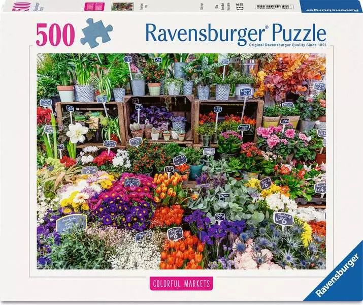 Flower Market, France - 500 pc Puzzle