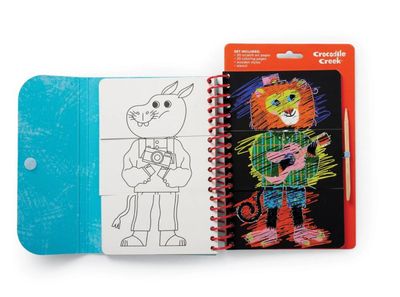 Mix &amp; Match Scratch Art Coloring Flip Book - Animals