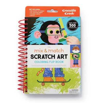 Mix &amp; Match Scratch Art Coloring Flip Book - Animals