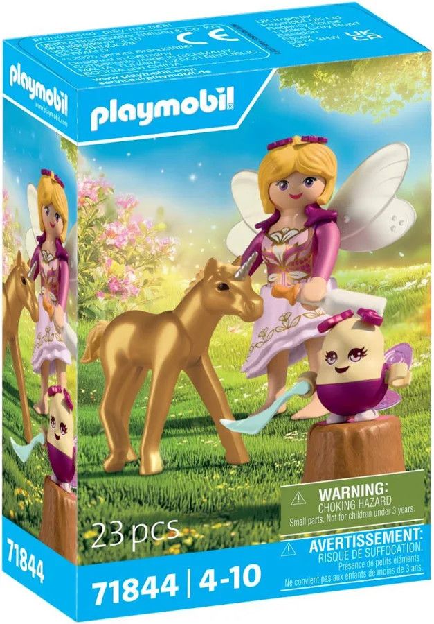 Golden Unicorn Foal with Fairy