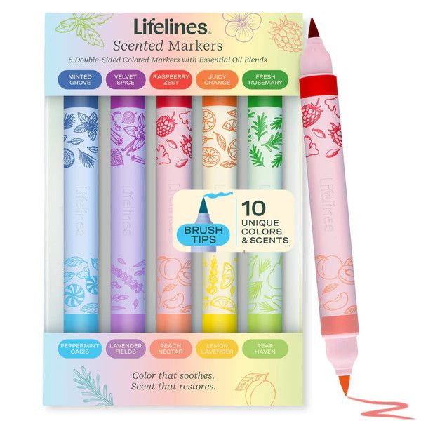 Scented Markers - 5 Double Sided with Essential Oils