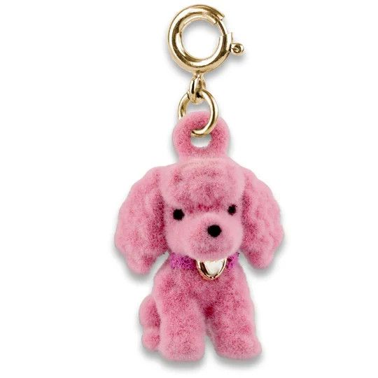 Gold Pink Poodle Charm