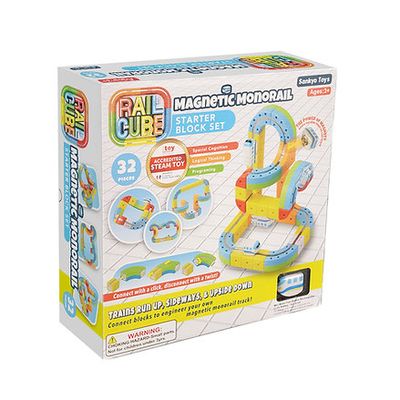 Rail Cube Magnetic Monorail - Deluxe Block Set