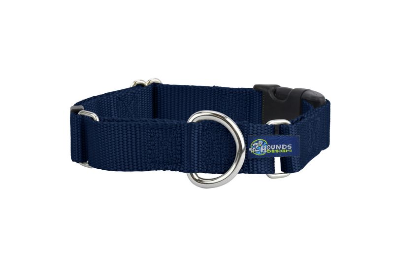 Martingale w/ buckle: Navy, 1" M Martingale w/ buckle: Navy, 1" M