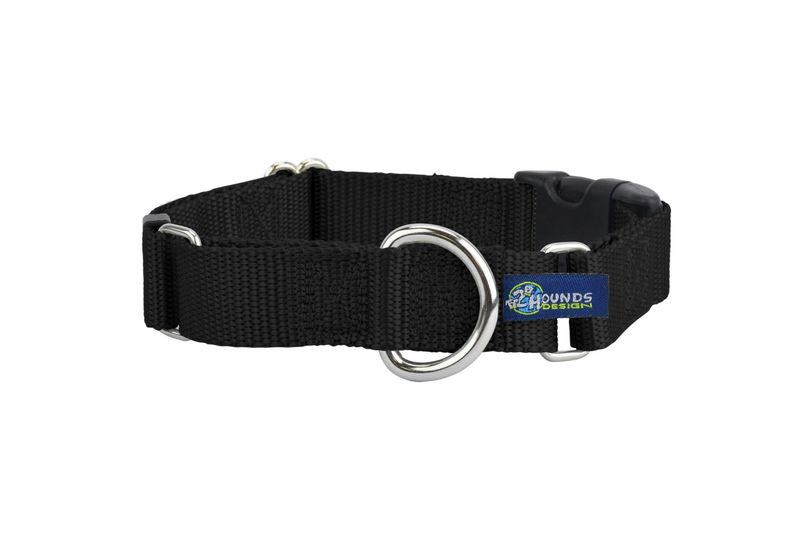 Martingale w/ buckle: Black, 1.5&quot; XL