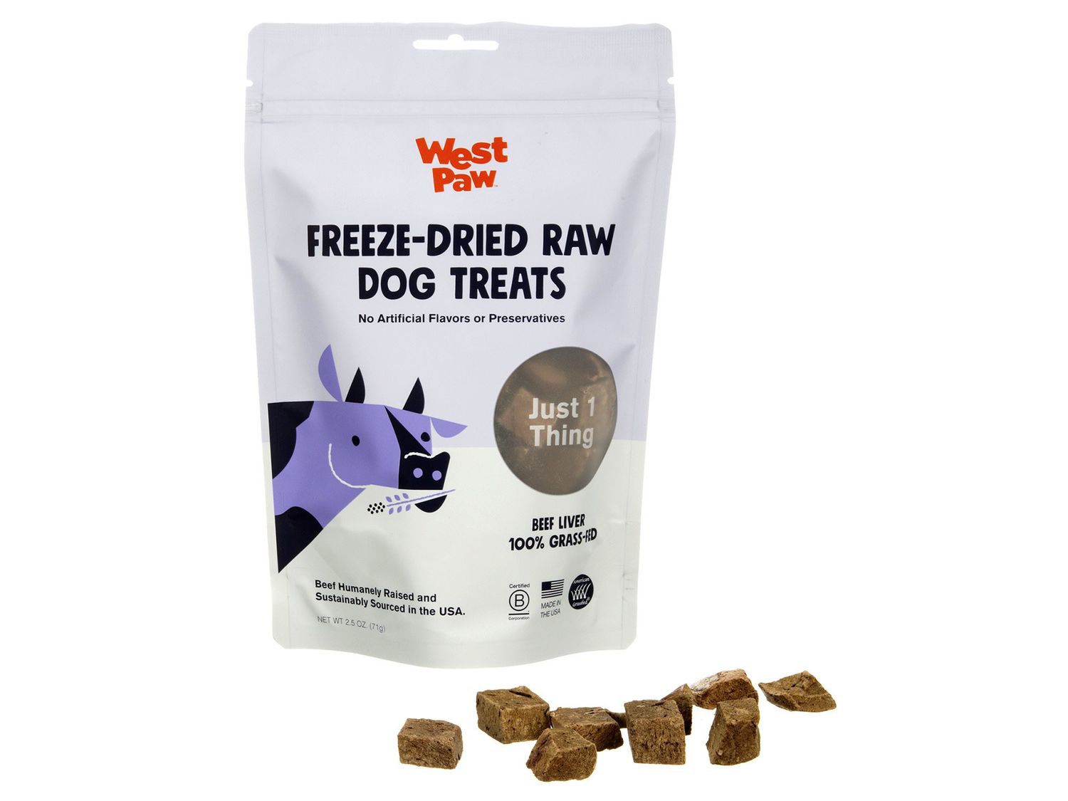 West Paw Freeze Dried Treats: Beef Liver, 2.5 oz