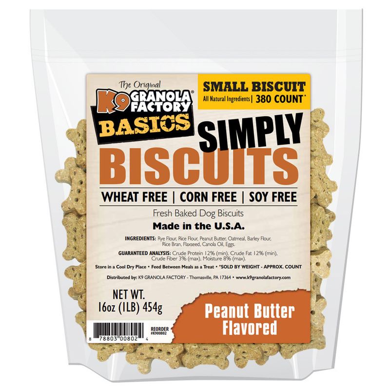 K9 Granola Factory Simply Biscuits Small: Peanut Butter, 16 oz