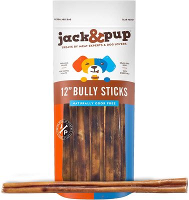 Jack &amp; Pup Bully Stick: 3 pack, 12 inch