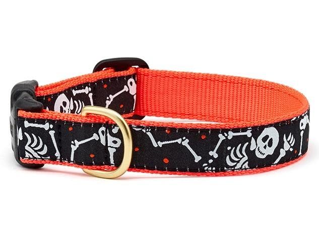 Bone Jangles Halloween Collar: Wide, L