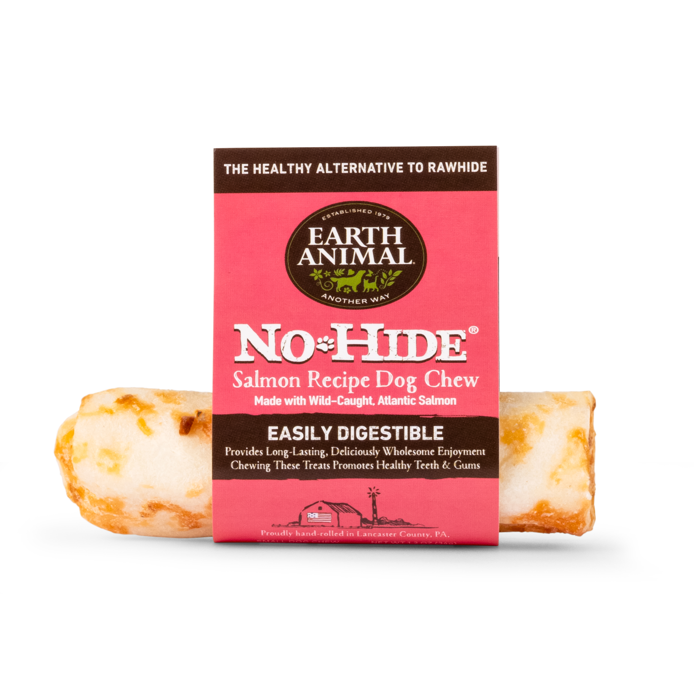 Earth Animal No Hide Chew: Salmon, Size: Small