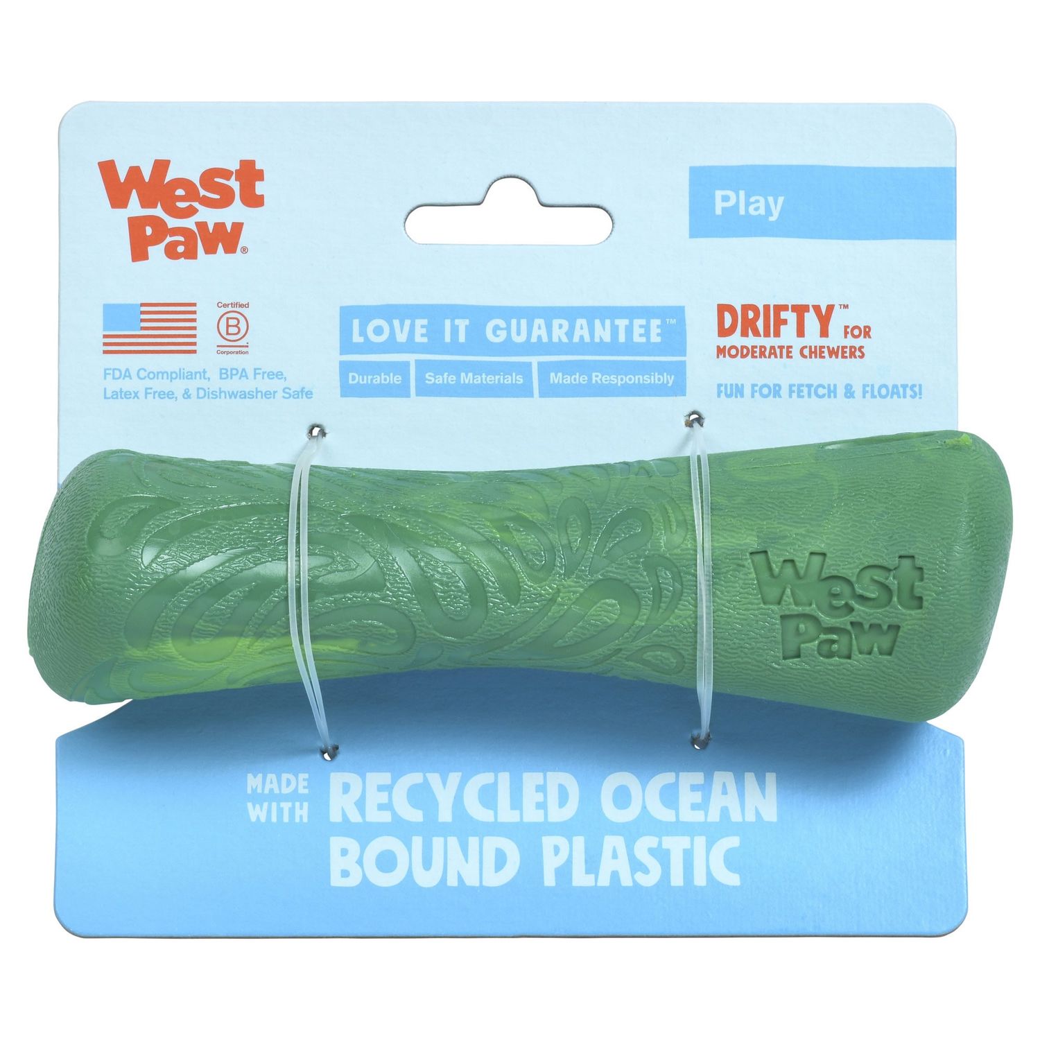 West Paw Seaflex Drifty , Color: Emerald, Size: Small