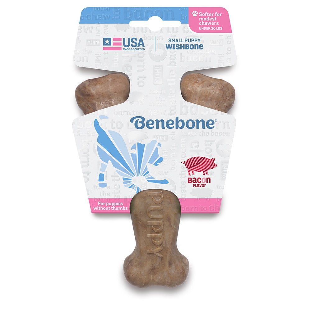 Benebone Wishbone Chew: Bacon, Puppy, Size: Small