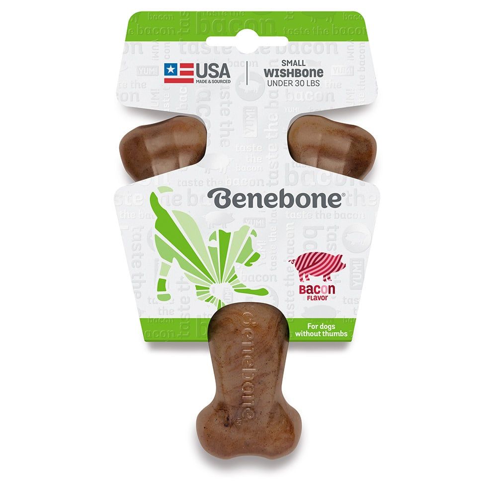 Benebone Wishbone Chew: Bacon, Size: Small