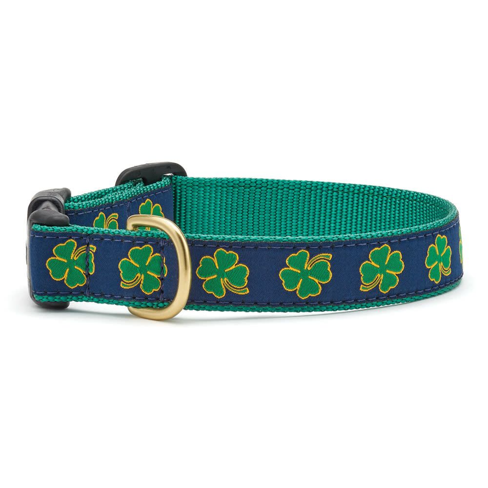 Navy Shamrock Collar: Wide, L